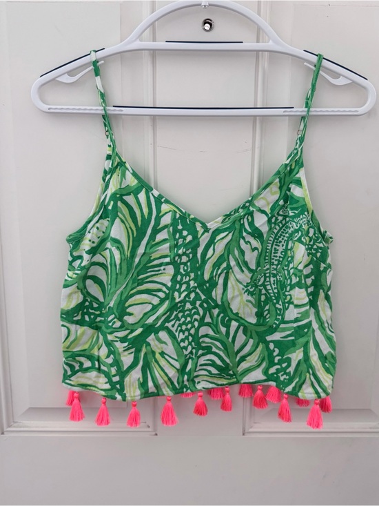 Lilly Pulitzer Tops - Lilly Pulitzer Ramona Crop Top 2 | NWOT Toucan Green Coco Loca Poms